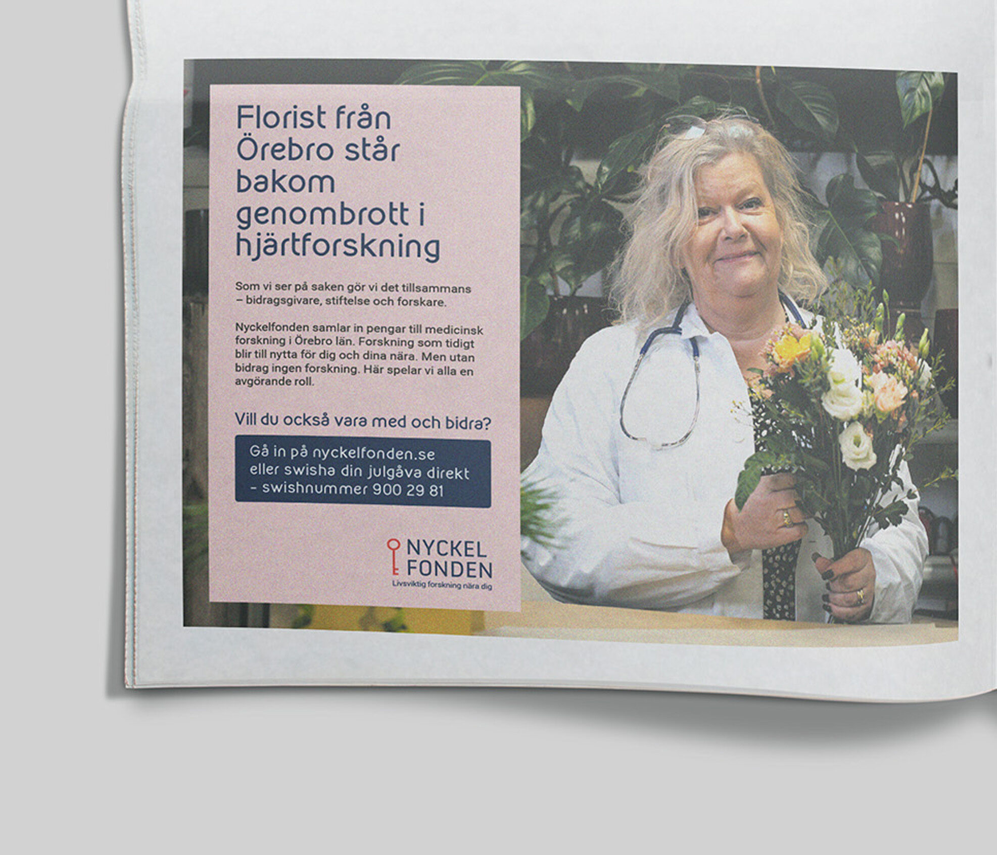 Exempel på tidningsannons för Nyckelfonden